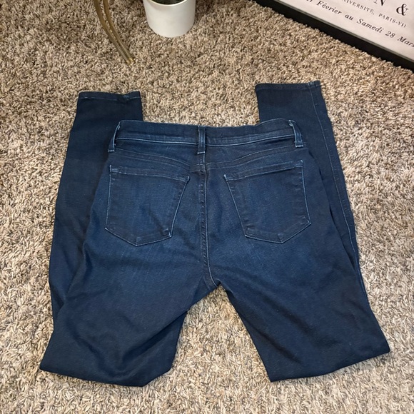 J Brand High Rise Dark Blue Jeans with Gold Buttons - Picture 4 of 6